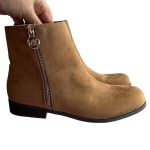 Michael Kors Camel Faux Suede Ankle Booties Size 5